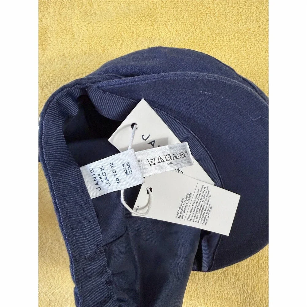 Janie and Jack Newsboy Cap Hat Boys One Size Navy Blue Tagged